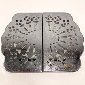 Vintage Folding Aluminum Trivet Expandable Counter Hot Plate MCM Kitchen Decor